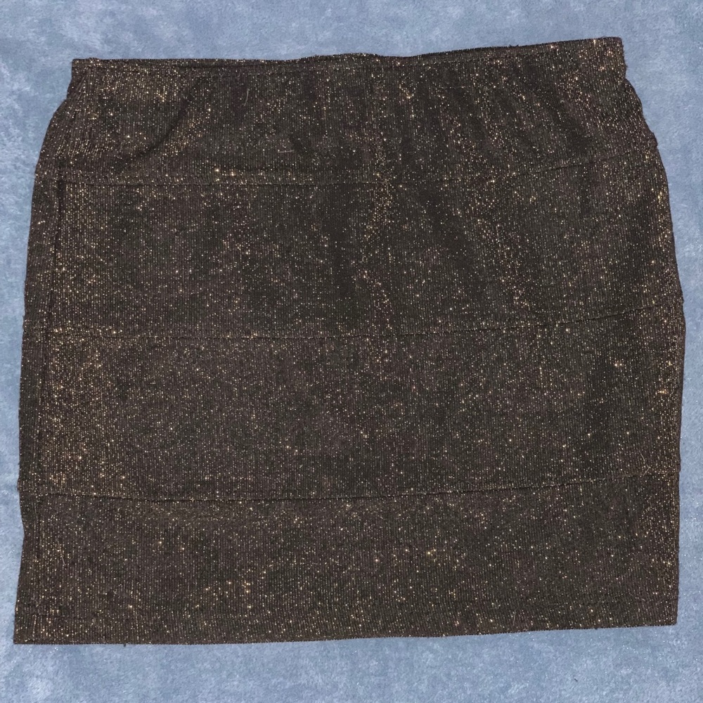 Mini Pencil Skirt Black/Gold
